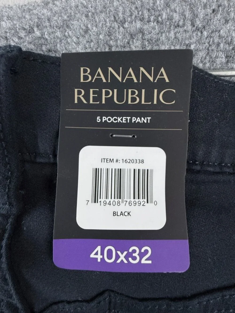 NWT Banana Republic Men 5 Pocket Pants Navy Black Size 40X32 Cotton Chino Casual